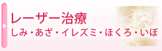 レーザー治療(しみ・あざ・イレズミ・ほくろ・いぼ)